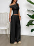 'Fleur' Off Shoulder Top and Wide Leg Pants Set - Celes Fashion